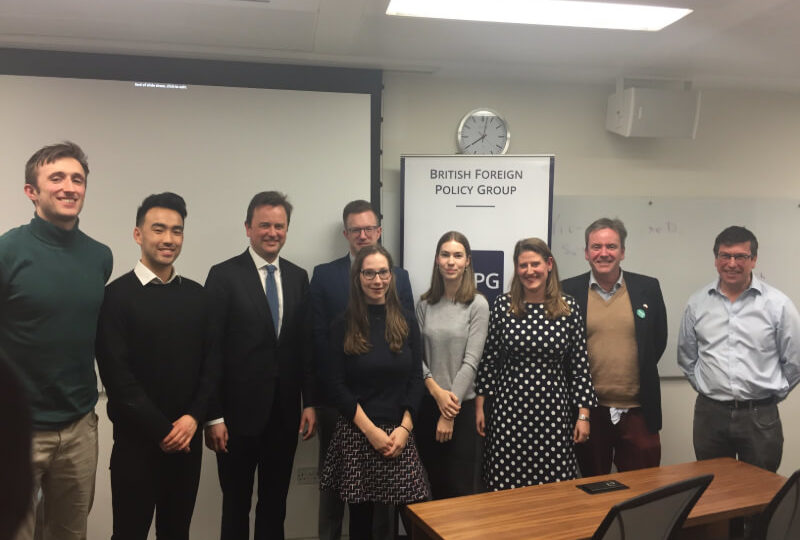 King's College London Student Ambassadors after their panel event 'British Foreign Policy post-Brexit'. March 2019